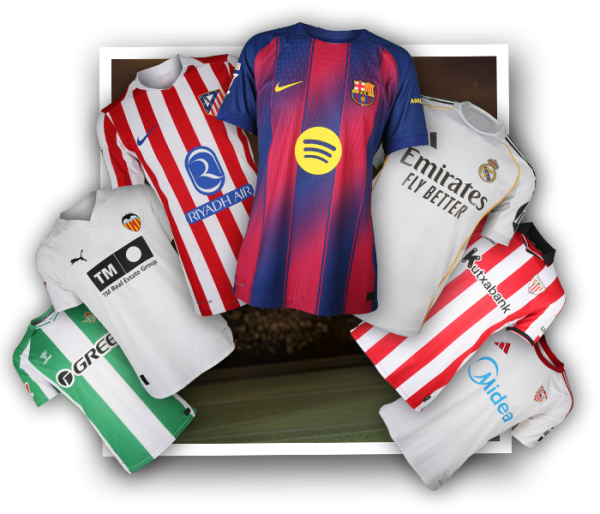 Polaroid with official LALIGA football club jerseys